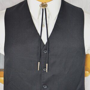 Pronto Uomo Men's Black 100% Wool Vest Size SMALL 5 Button Business